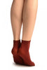 Burgundy Red Plain Ankle High Socks