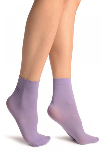 Lilac Plain Ankle High Socks