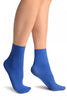 Royal Blue Plain Ankle High Socks