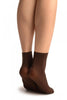 Chocolate Brown Plain Ankle High Socks