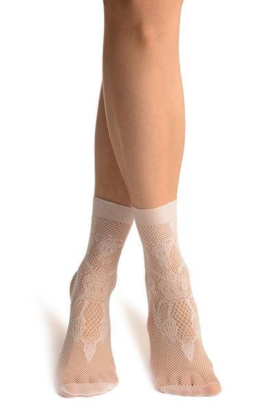 White Lilly Lace Socks Ankle High