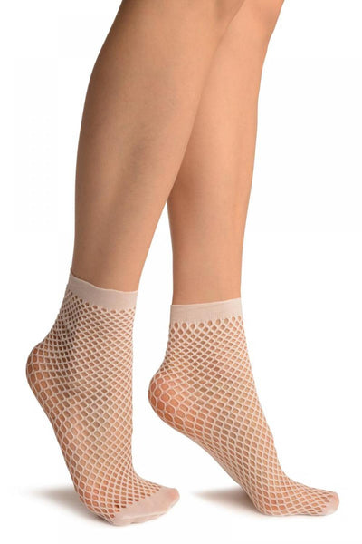 White Thick Mesh Socks Ankle High