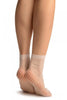 White Thick Mesh Socks Ankle High