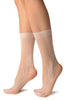 White Peisleys Lace Socks Ankle High