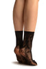 Black Bell Flowers Lace Socks Ankle High