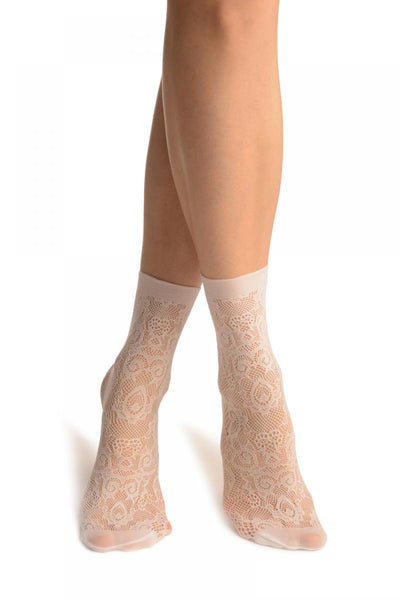 White Versailles Lace Socks Ankle High