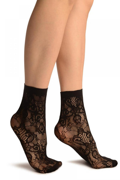 Black Versailles Lace Socks Ankle High