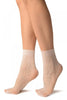 White Swirls & Dimonds Lace Socks Ankle High