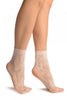 White Orchids Lace Socks Ankle High