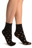 Black Viola Lace Ankle High Socks