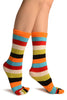 Red, Green & White Stripes & Printed Smiles Ankle High Toe Socks