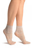 Grey Water Lilly With Comfortable Top Ankle High Socks