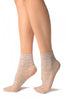 Grey Water Lilly With Comfortable Top Ankle High Socks
