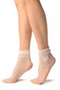 White With Dots & Bow Comfort Top Ankle High Socks