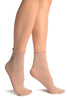 Powder Rose With Lurex Comfort Top Ankle High Socks
