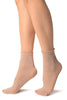Powder Rose With Lurex Comfort Top Ankle High Socks
