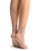 Powder Rose With Lurex Comfort Top Ankle High Socks