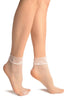 White Fishnet Comfort Top Ankle High Socks