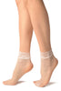 White Fishnet Comfort Top Ankle High Socks