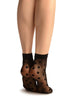 Black With Large Polka Dot Ankle High Socks