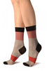 Blue With Red Stripes Ankle High Socks