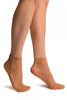 Beige Micromesh With Viola Flowers