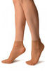 Beige Micromesh With Viola Flowers