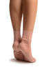 Rose Pink Sheer & Opaque Sides Ankle High Socks