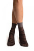 Grey Sheer & Opaque Sides Ankle High Socks