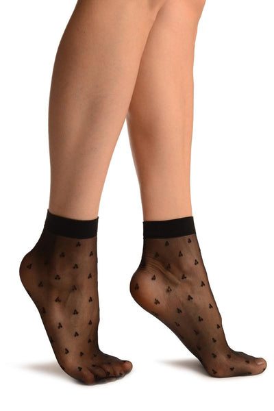 Black With Three Dots Ankle High Socks