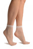 White Woven 3D Mesh Ankle High Socks