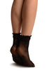 Black Flowers Bouquet Ankle High Socks With Comfort Top