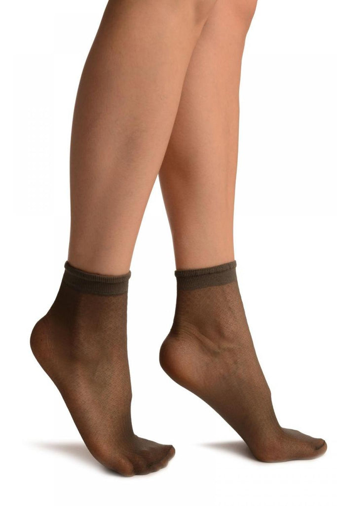 Grey Woven 3D Mesh Ankle High Socks