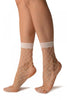 White Large Fishnet With Wide Top & Reinforced Toe Ankle High Socks