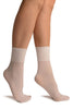 White Opaque with Very Wide Top Ankle High Socks