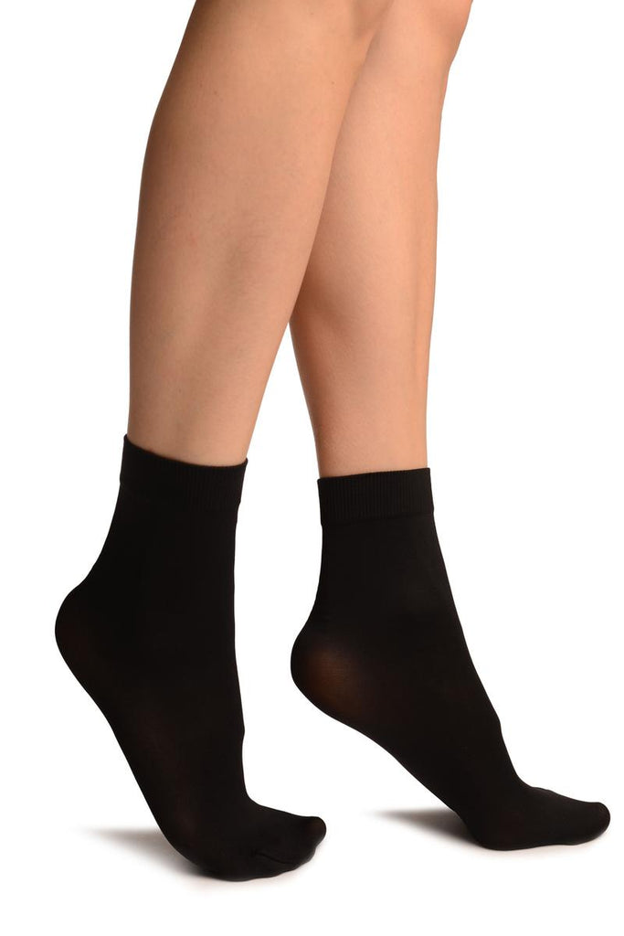 Black Comfort Top Strong Ankle High Socks