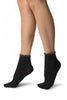 Grey With Silver Lurex Petals Top Ankle High Socks