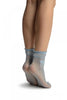 Light Blue With Dots & Bow Comfort Top Ankle High Socks