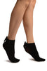 Black Opaque With Black Bow Ankle High Socks
