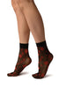 Black With Red Roses Ankle High Socks