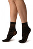 Black With Hearts Ankle High Socks