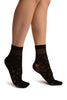 Black With Hearts Ankle High Socks