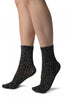 Grey Woven Leopard Ankle High Socks