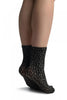 Grey Woven Leopard Ankle High Socks