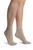 Dust PInk With Lurex And Plain Top Ankle High Socks