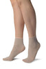 Dust PInk With Lurex And Plain Top Ankle High Socks