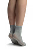 Grey With Lurex And Plain Top Ankle High Socks