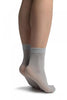 Grey With Lurex Pinstripes Ankle High Socks