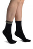 Black With Pearls and Silver Beads Stripe Ankle High Socks