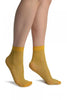 Musturd Yellow With Fine Lurex Ankle High Socks